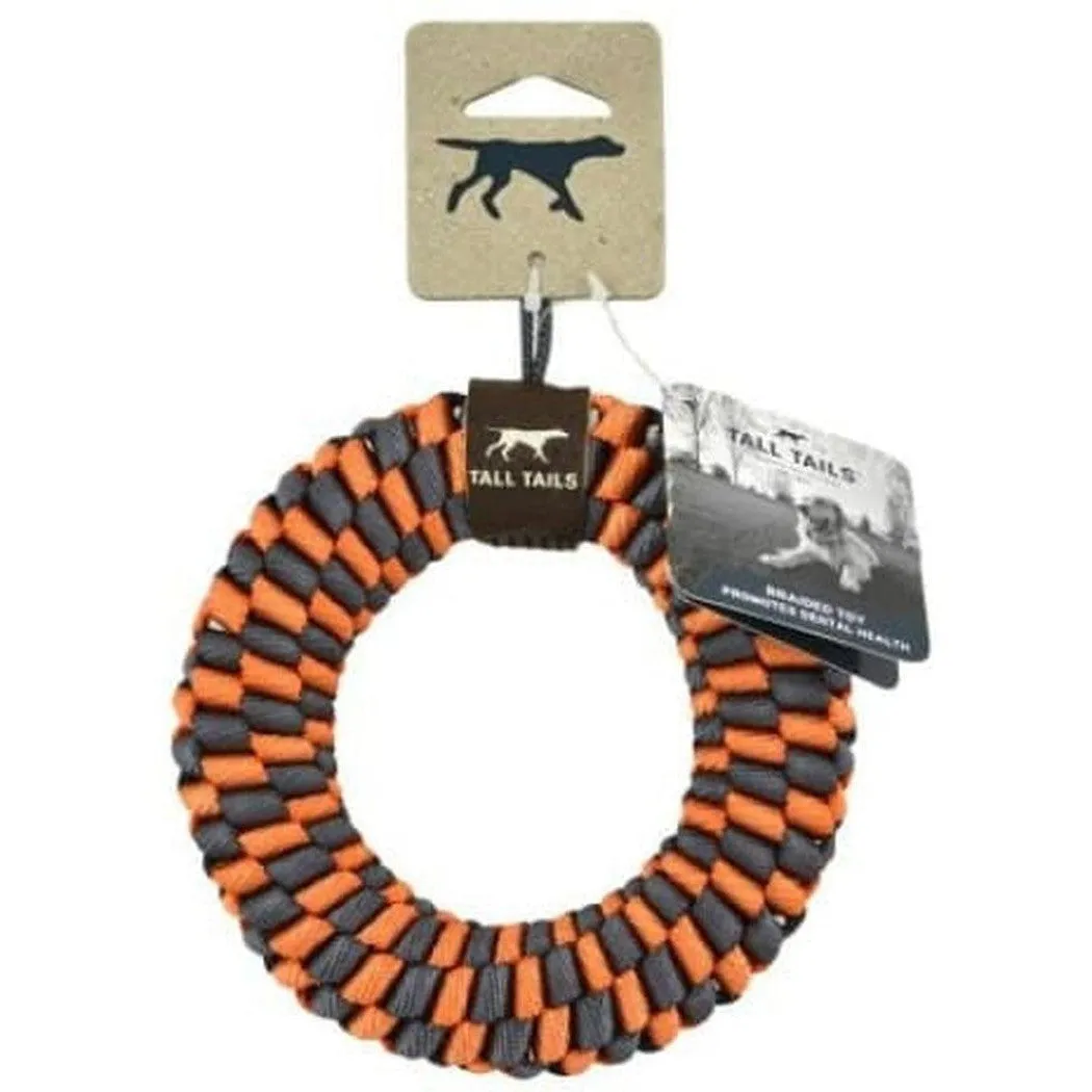 Tall Tails Orange Braided Ring Toy