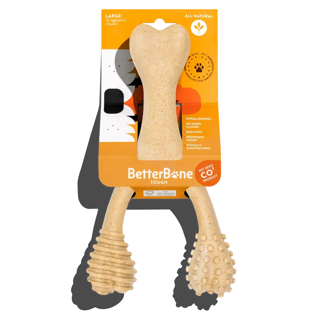 The Better Bone Natural Dog Bone BetterBone TOUGH - Durable All-Natural, Food-Grade, No Nylon, Non-Toxic, Puppy, Dog Chews - For Aggressive Chewers.