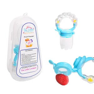 THE LITTLE LOOKERS BPA Free Food Grade Plastic Food Nibbler with Rattle Handle | Fruit/Food Feeder/Pacifier/Nibbler with Silicone Mesh/Soother for Babies/Kids/Toddlers (Pack of 1)