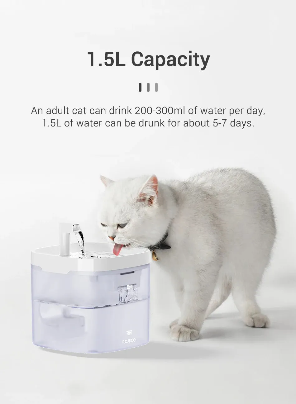 Transparent Automatic Water Fountain for Pets