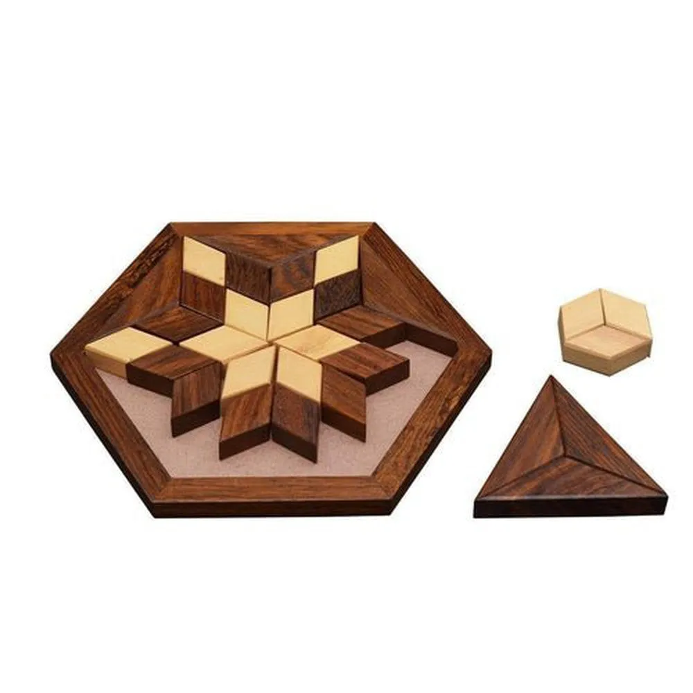 Wooden Jigsaw/Puzzle 30- Pieces Star Shape Plate Board Game