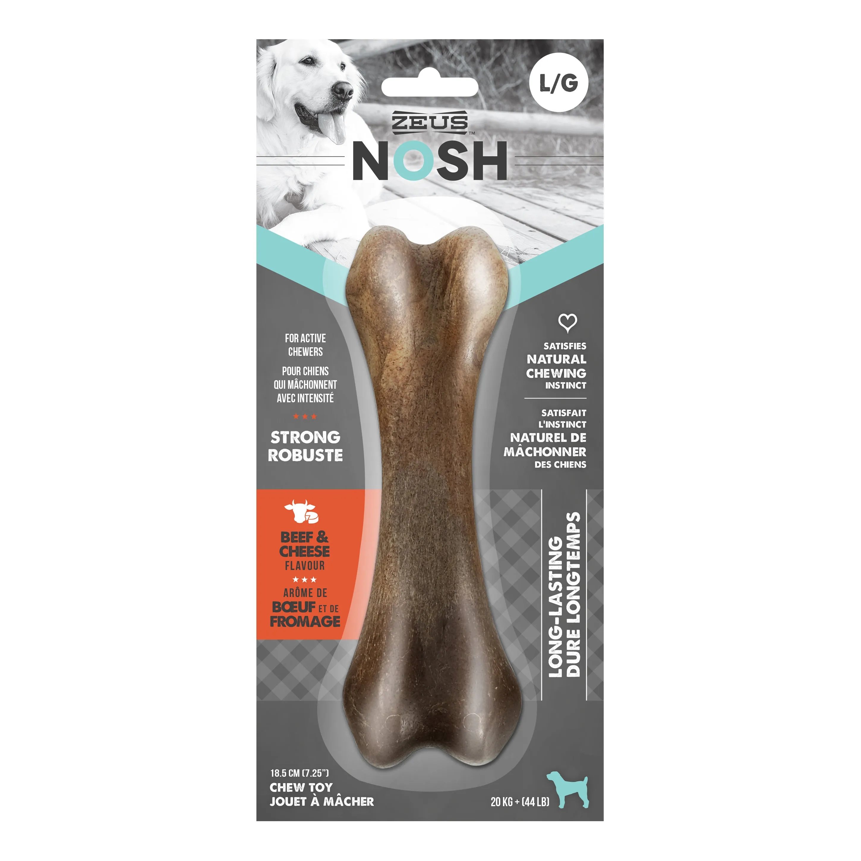 Zeus Nosh Strong Chew Bone - Beef & Cheese Flavor