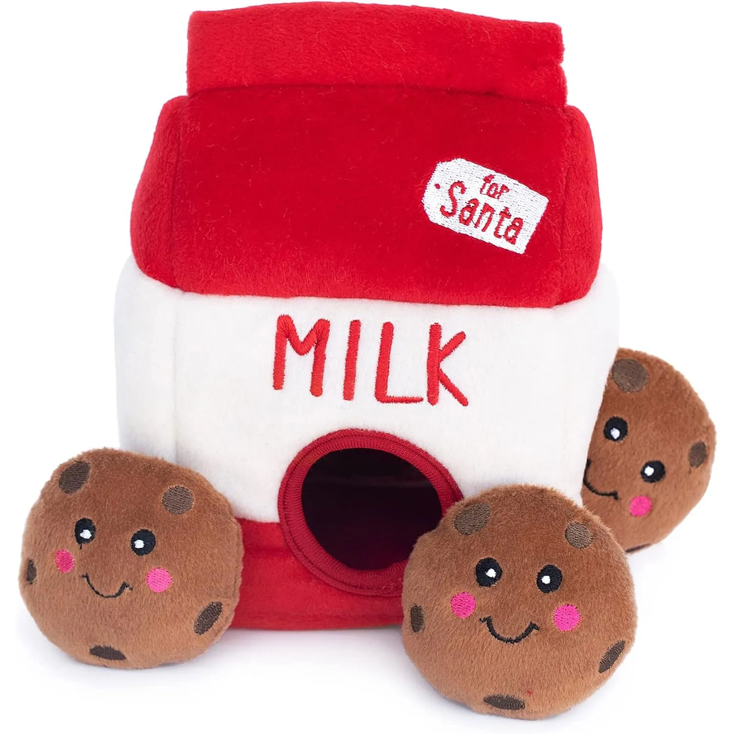 Zippy Paws Santa's Milk & Cookies Puzzle Dog Toy