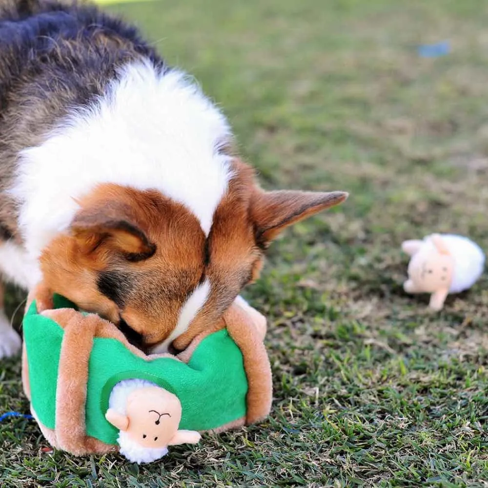 ZippyPaws Burrow Sheep Pen Dog Toy